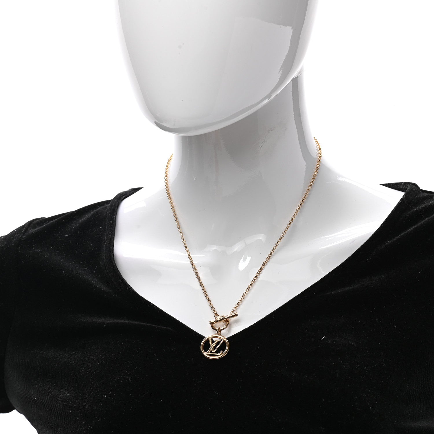 Louis Vuitton Metal Baby Louise Necklace Gold 2 of 7