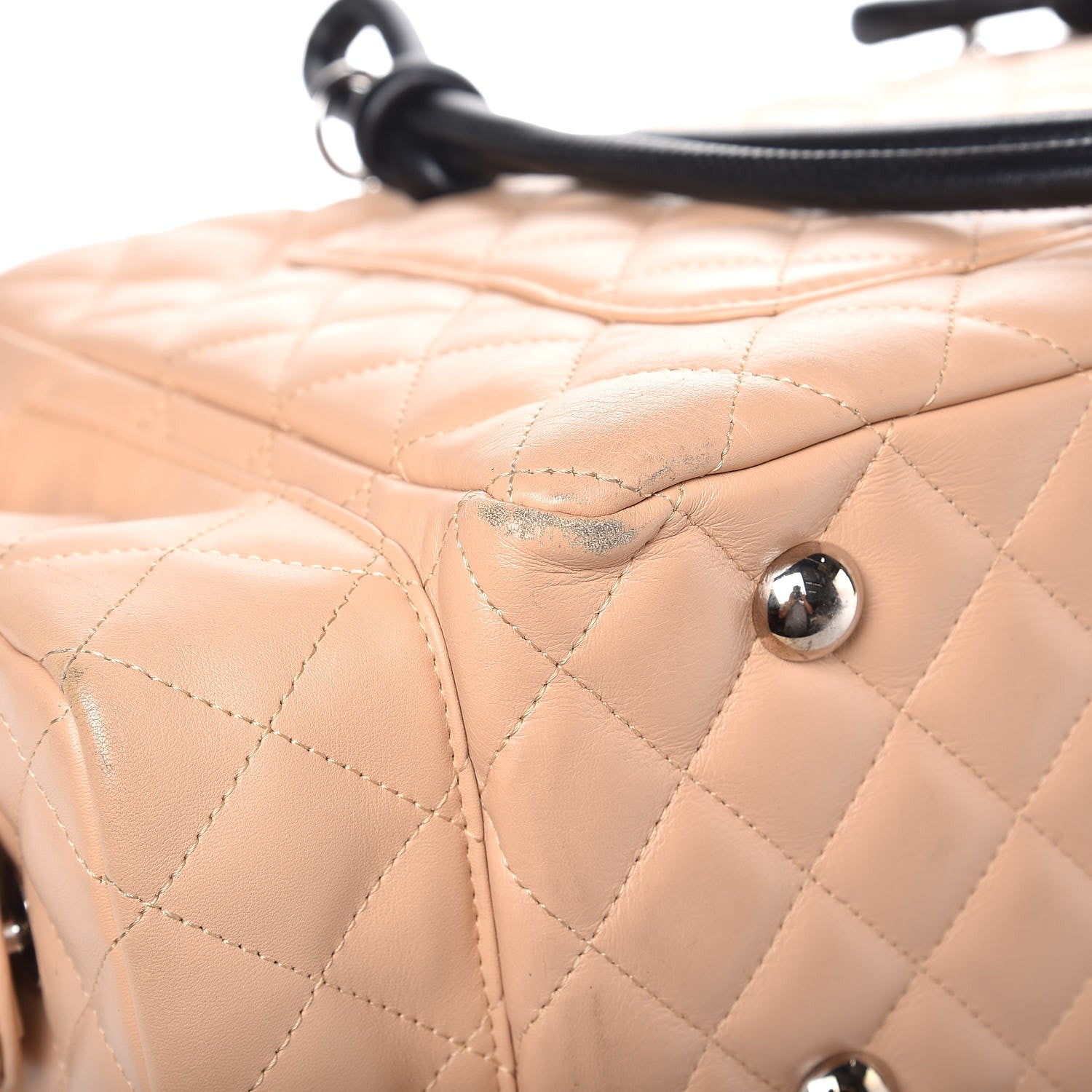 Chanel Calfskin Quilted Large Cambon Multipocket Reporter Beige Black 14 of 15