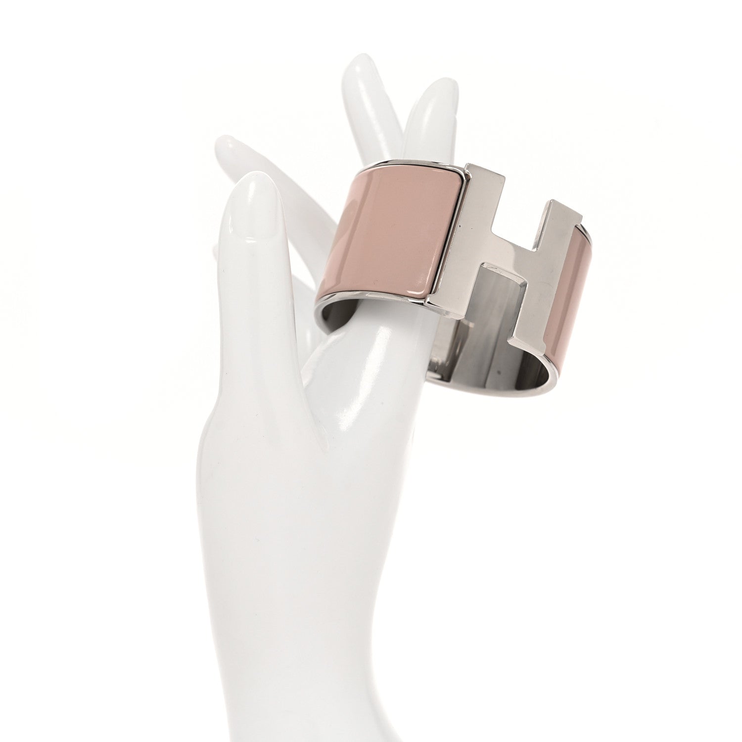 Hermes Enamel Extra Wide Clic Clac H Bracelet PM Rose 2 of 5