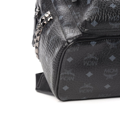 MCM Visetos Small Side Stud Stark Backpack Black 8 of 10