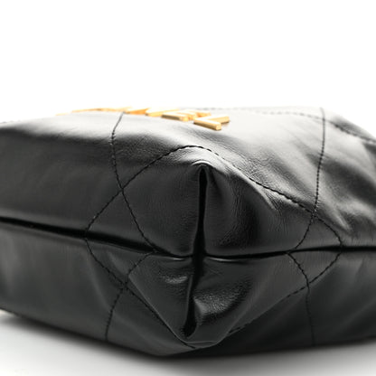 Chanel Shiny Calfskin Quilted Pearl CC Chain Mini Chanel 22 Black 10 of 10