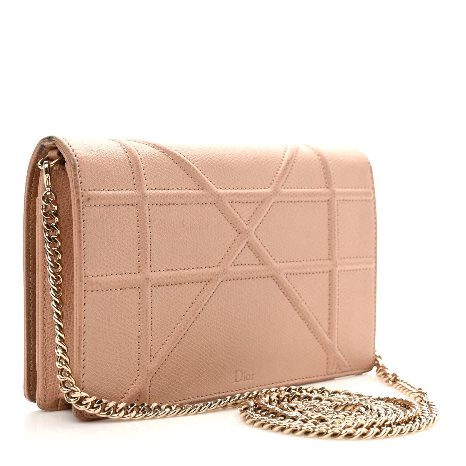 Christian Dior Grained Calfskin Diorama Wallet on Chain Pouch Fard 3 of 12