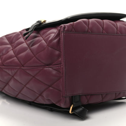 Givenchy Rubberized Canvas Quilted Duo Backpack Aubergine 8 of 9