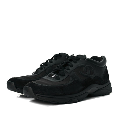 Chanel Toile Suede Calfskin CC Sneakers 40 Black 2 of 9