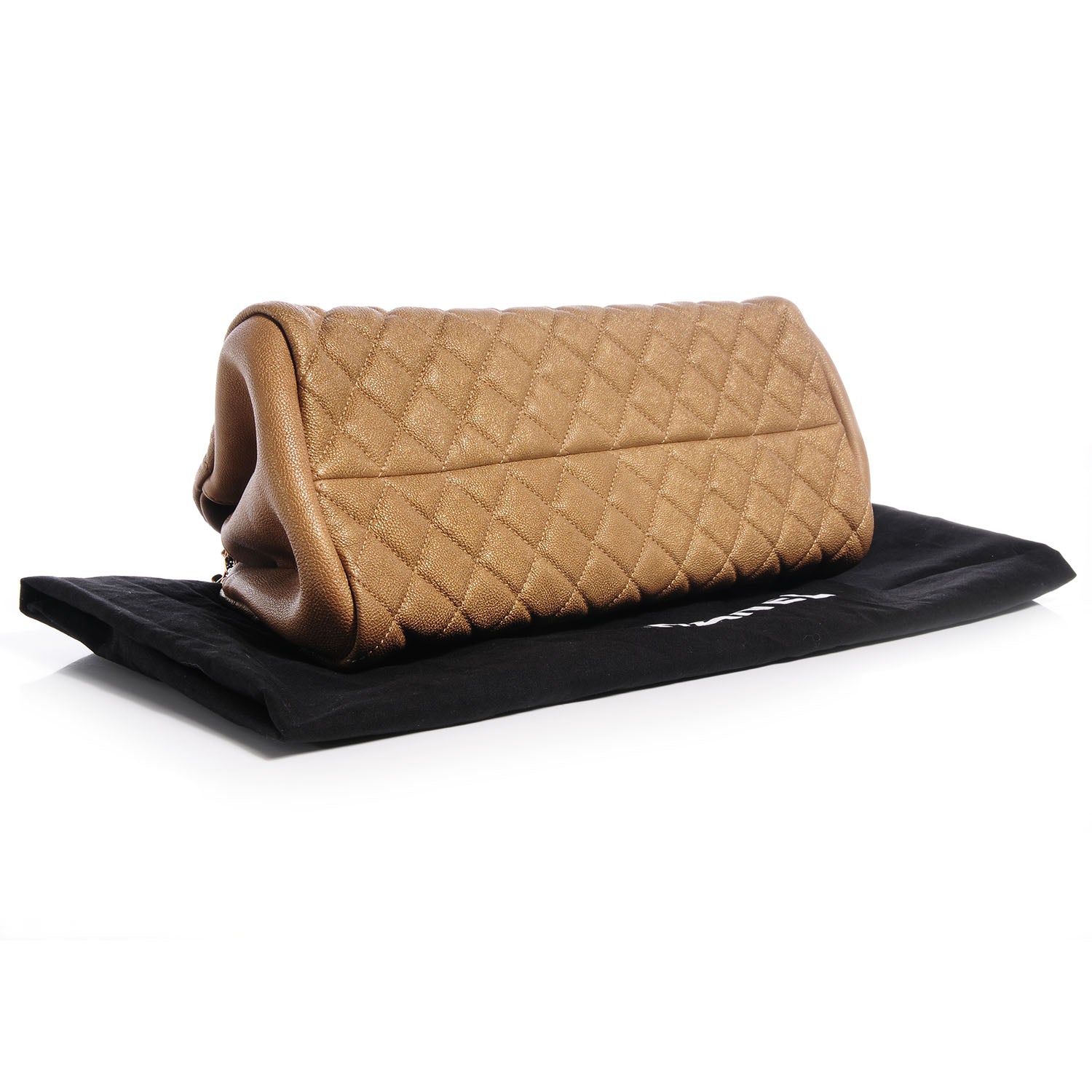 Chanel Metallic Calfskin Quilted Medium Just Mademoiselle Gold 4 of 7