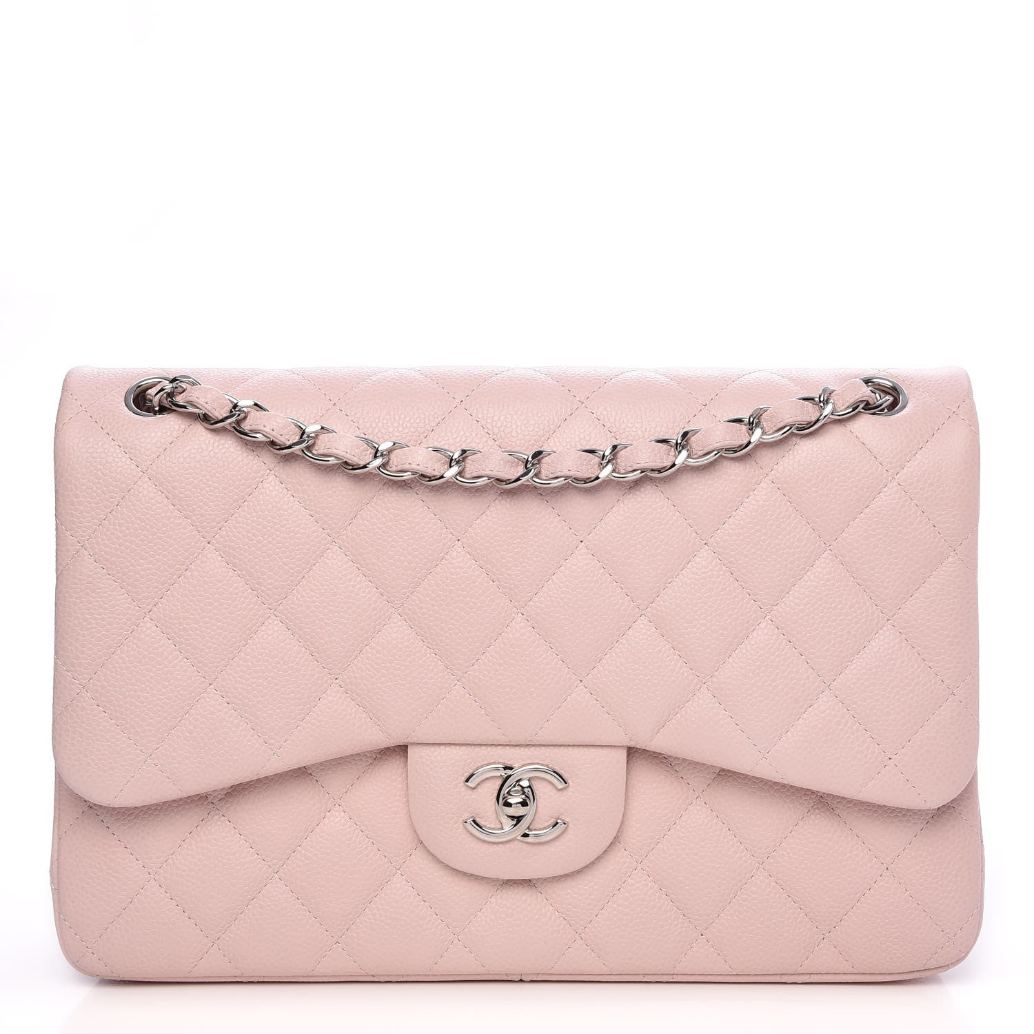 Chanel Caviar Quilted Jumbo Double Flap Light Pink 1 of 8