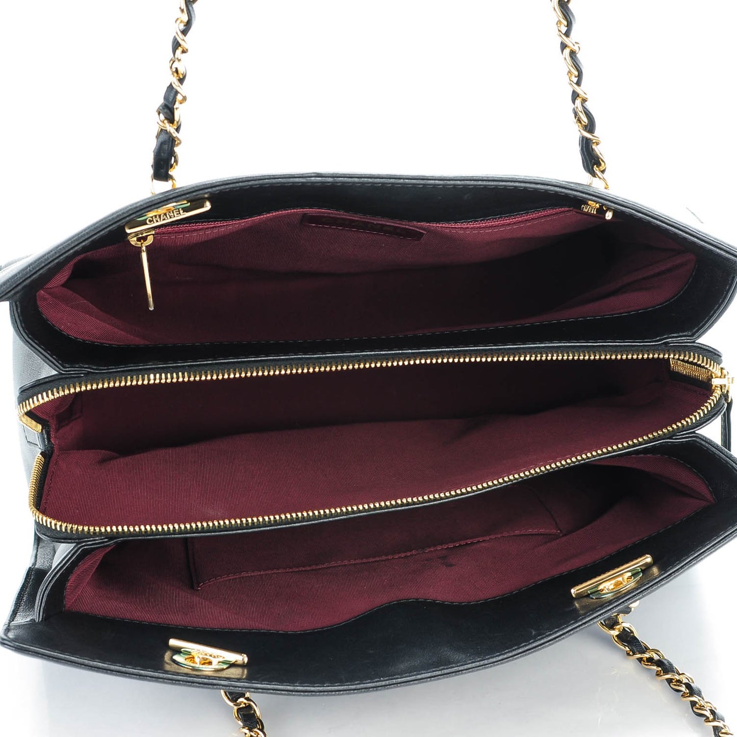Sheepskin Quilted Mademoiselle Vintage Shopping Tote Black