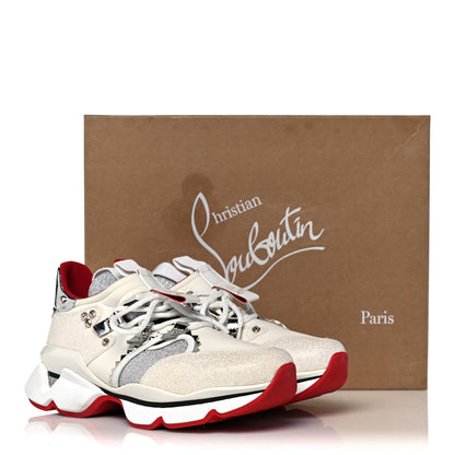Christian Louboutin Calfskin Glitter Donna Red Runner Sneaker 36.5 White 9 of 9