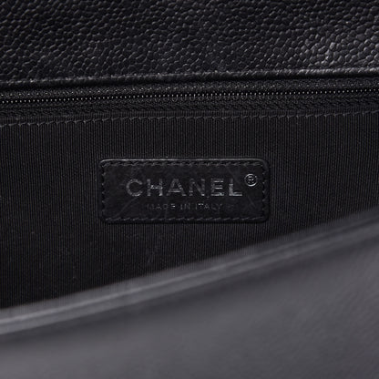 Chanel Caviar Chevron Quilted New Medium Boy Flap Black 8 of 10