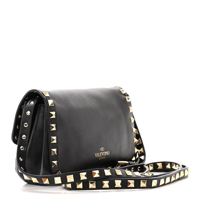 Valentino Garavani Vitello Mini Rockstud Flap Saddle Crossbody Bag Black 3 of 10