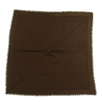 Louis Vuitton Silk Wool Monogram Shine Shawl Brown 1 of 4