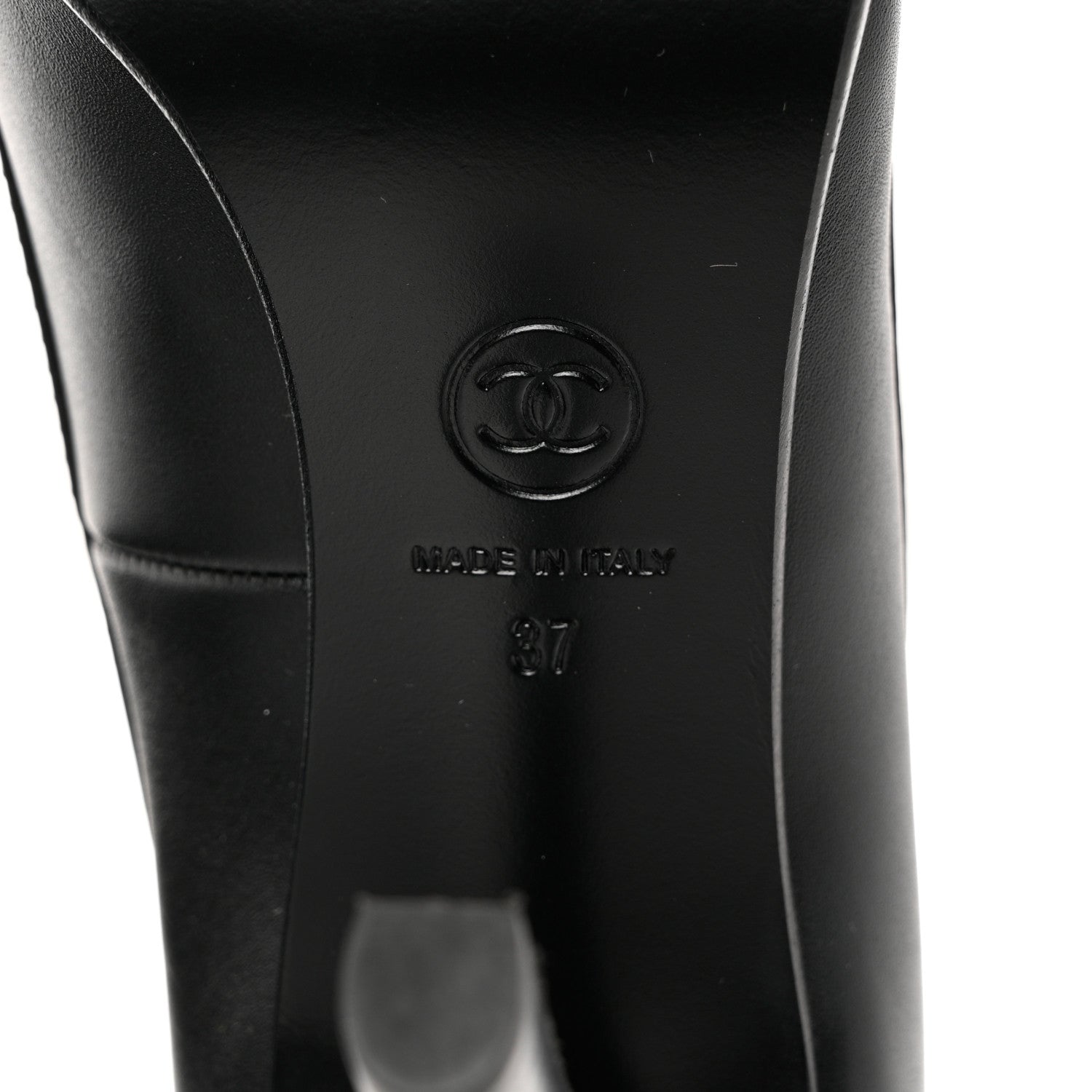 Chanel Calfskin Buckle Pumps 37 Black 6 of 9