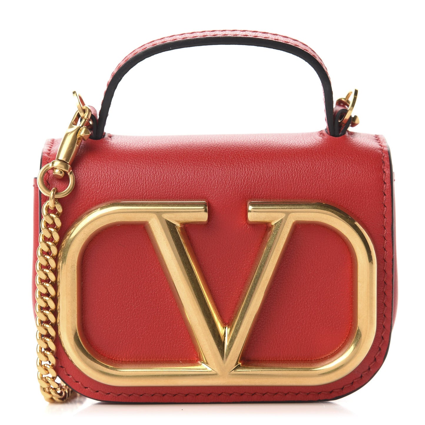 Calfskin Mini Supervee Crossbody Bag Rouge Pur
