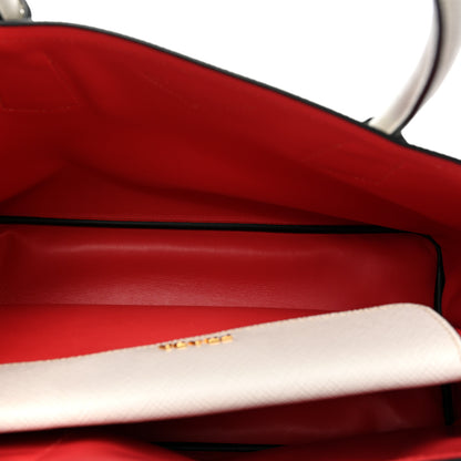 Prada Saffiano Cuir Small Double Bag Talco Fuoco 6 of 10