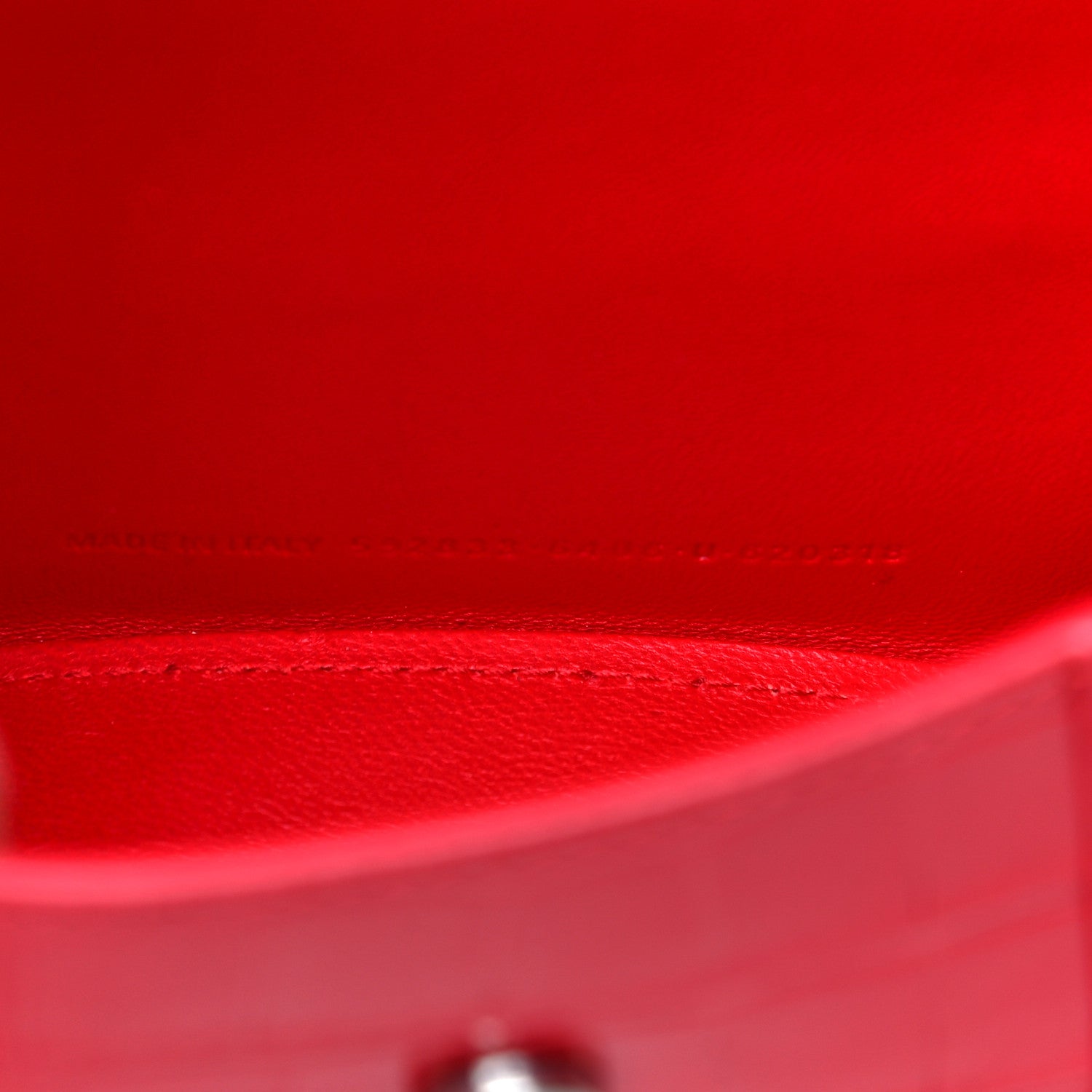 Balenciaga Shiny Calfskin Tonal B Crocodile Embossed Hourglass Top Handle Bag XS Bright Red 8 of 10