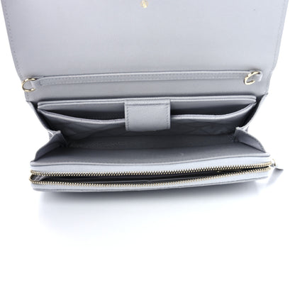 Chanel Caviar Quilted Phone Holder Wallet on Removable Chain Grey 6 of 13