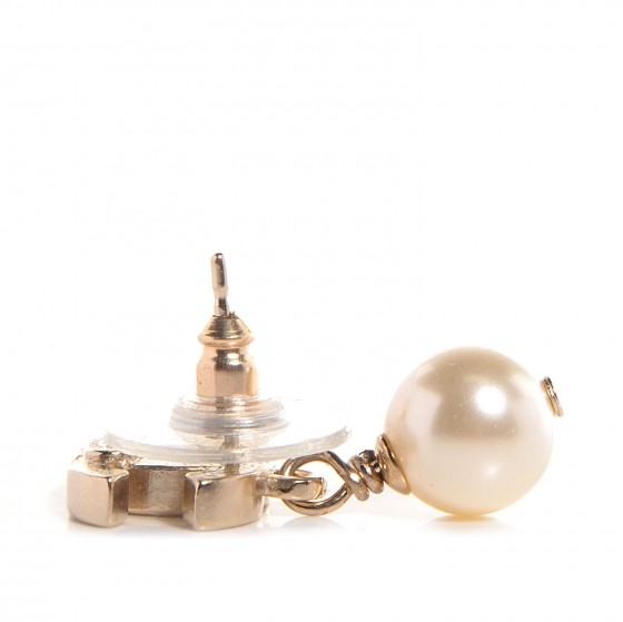 Chanel Pearl CC Dangle Earrings Gold 2 of 4