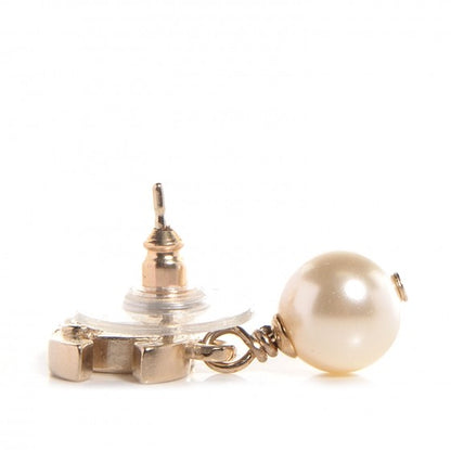 Chanel Pearl CC Dangle Earrings Gold 2 of 4