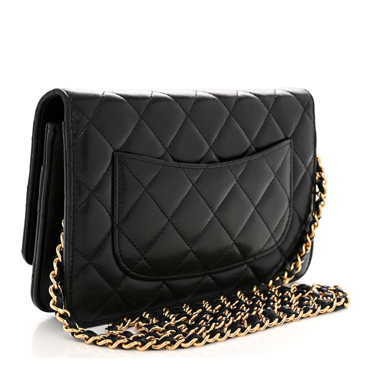 Chanel Lambskin Quilted Wallet On Chain WOC Black 3 of 10