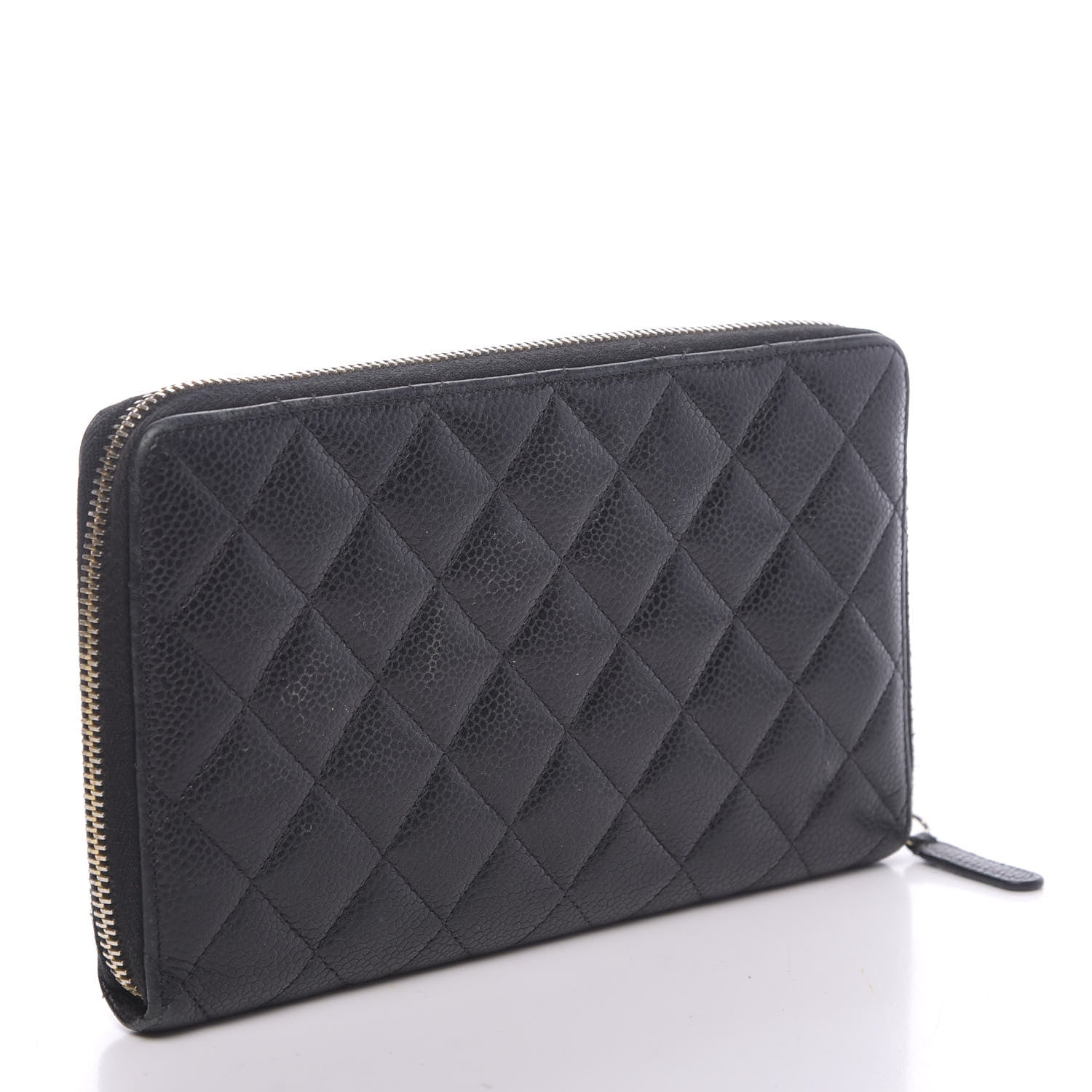 Chanel Caviar Quilted Large Zip Around Organizer Wallet Black 3 of 11