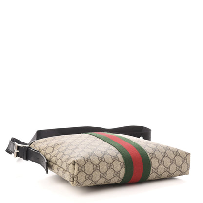Gucci GG Supreme Monogram Web Messenger Bag Black 4 of 12