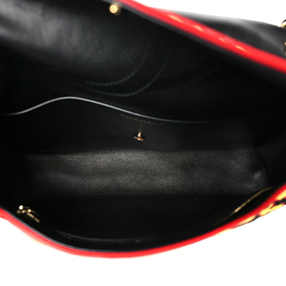 Chanel Mixed Fibers Magma Maxi Flap Yellow Black Red 4 of 10