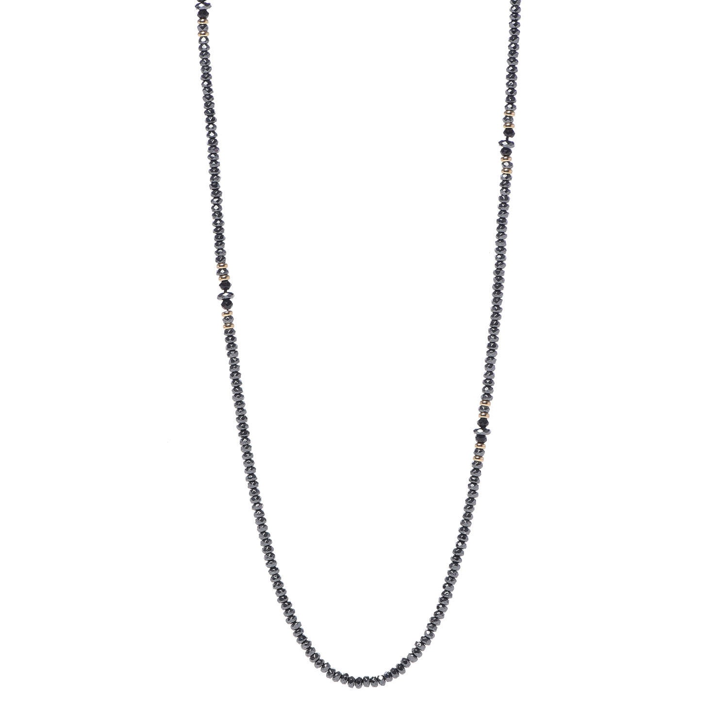 David Yurman 18K Yellow Gold Hematine Black Onyx Cable Berries Tweejoux Necklace 36" 1 of 5