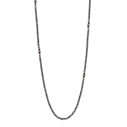 David Yurman 18K Yellow Gold Hematine Black Onyx Cable Berries Tweejoux Necklace 36" 1 of 5