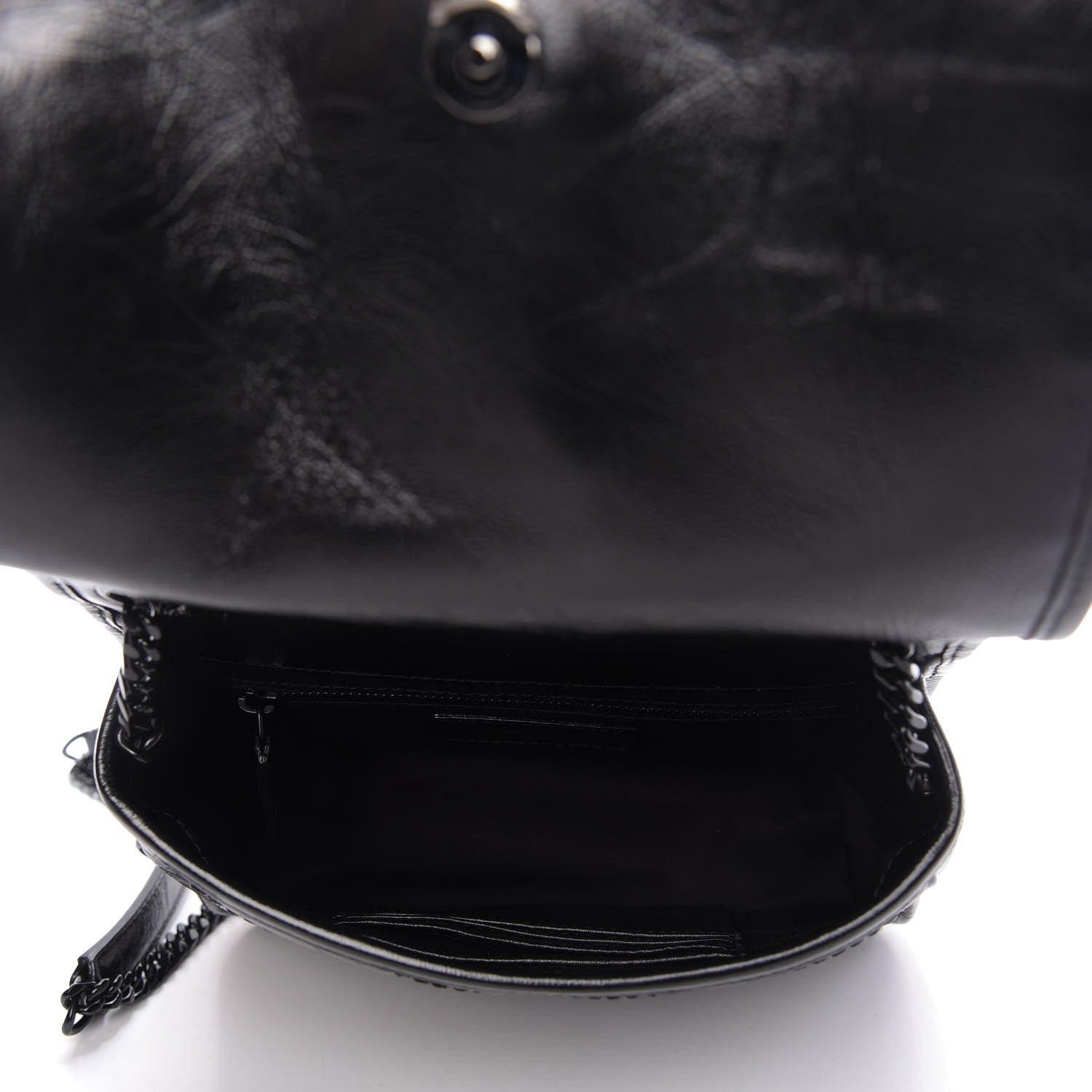 Saint Laurent Crinkled Calfskin Matelasse Monogram Niki Chain Wallet Black 5 of 9