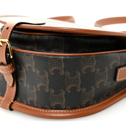 Celine Triomphe Canvas Medium Folco Bag Tan 9 of 9