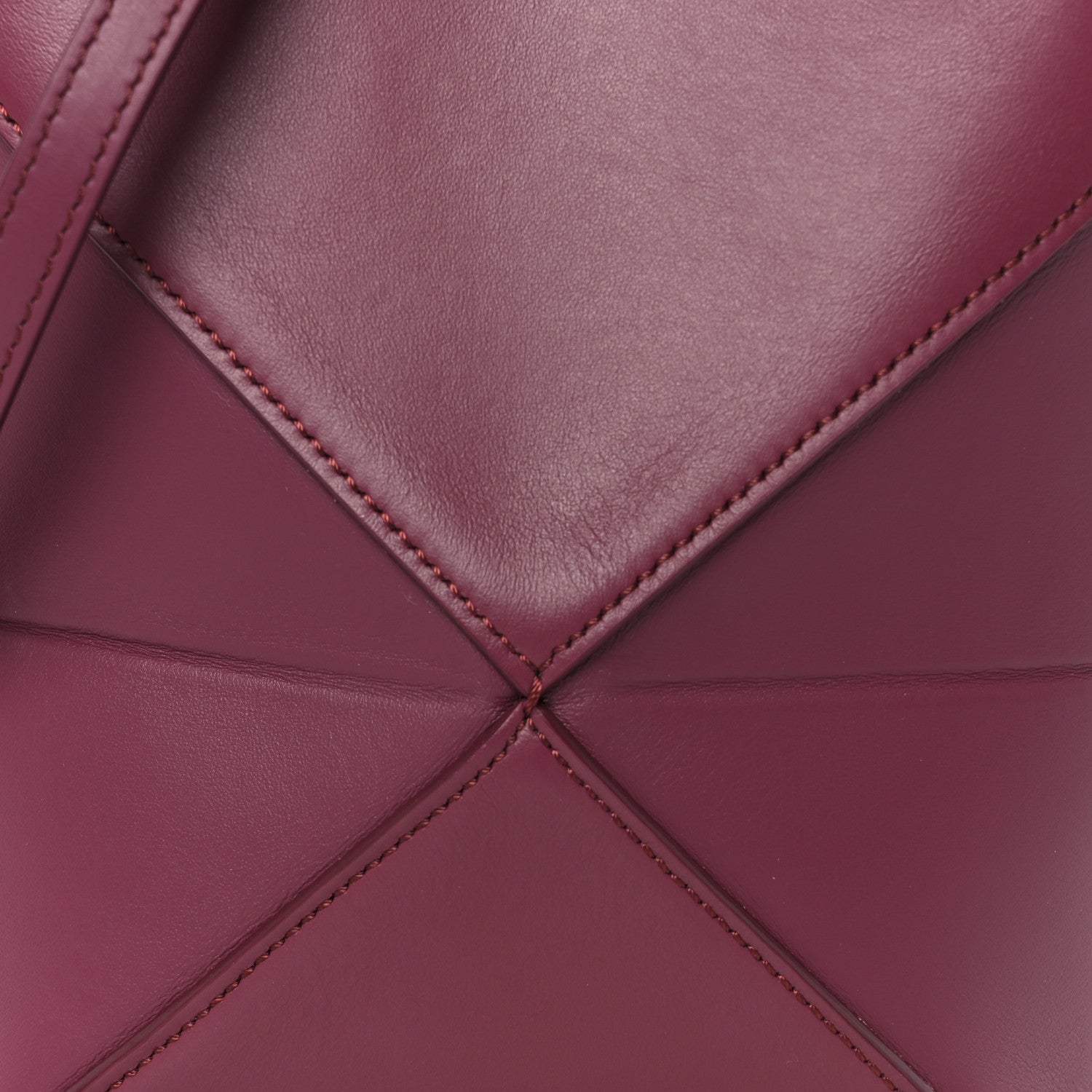 Loewe Shiny Calfskin Mini Puzzle Fold Tote Dark Burgundy 8 of 10