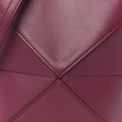 Loewe Shiny Calfskin Mini Puzzle Fold Tote Dark Burgundy 8 of 10