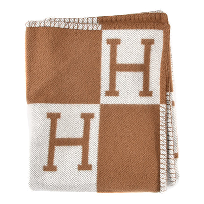 Hermes Wool Cashmere Avalon Blanket Ecru Camel 1 of 3