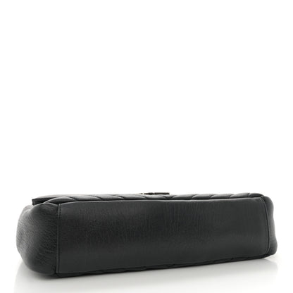 Saint Laurent Sheepskin Matelasse Chevron Monogram Large College Satchel Black 4 of 11