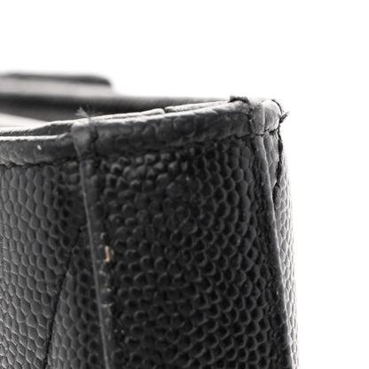 Saint Laurent Grain De Poudre Matelasse Chevron Monogram Chain Wallet Black 13 of 15