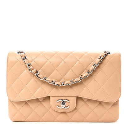 Chanel Caviar Quilted Jumbo Double Flap Beige 1 of 11