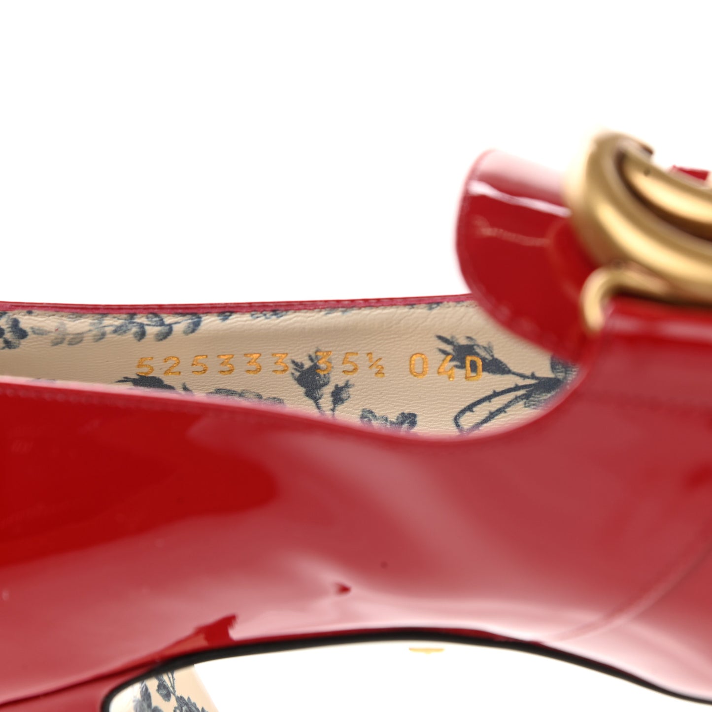 Vernice GG Victoire 55mm Loafer Pumps 35.5 Hibiscus Red