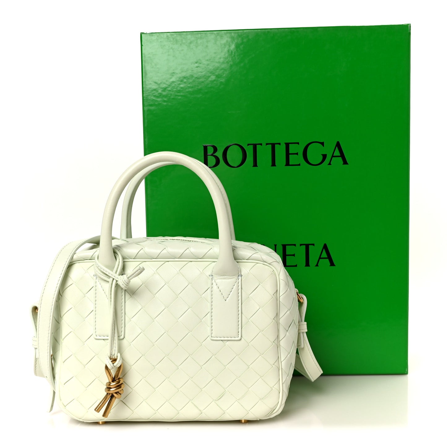 Lambskin Intrecciato Small Getaway Glacier