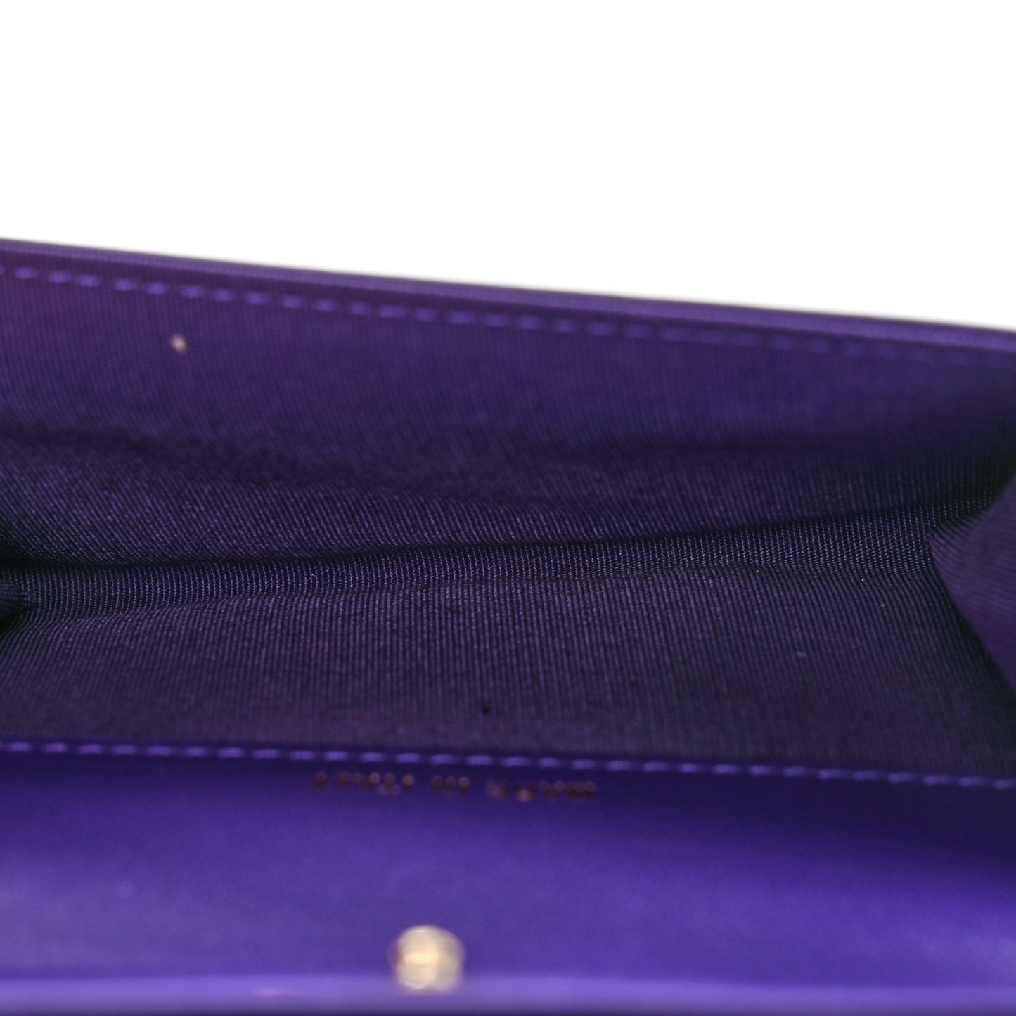 Lambskin Quilted Boy Flap Card Holder Purple