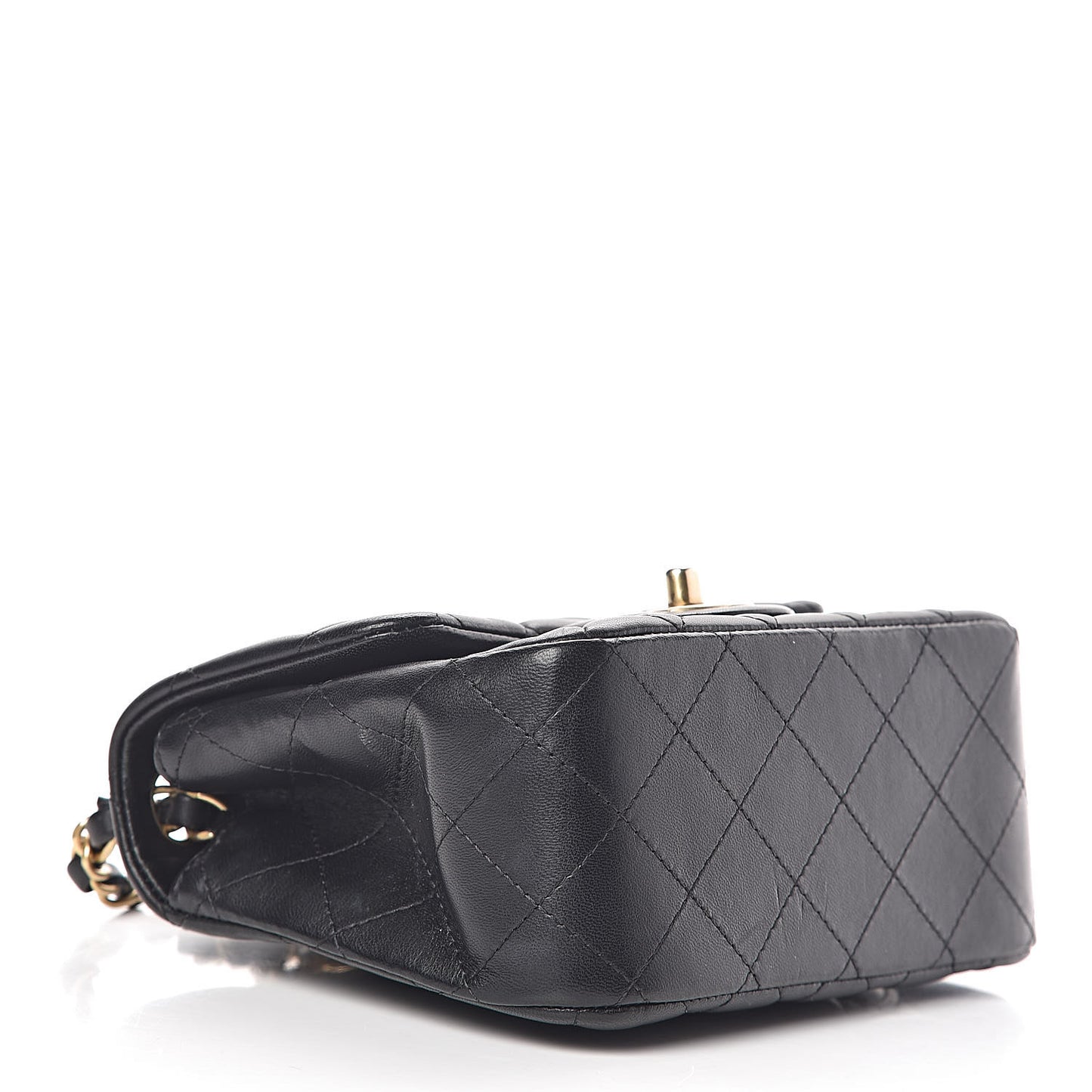 Lambskin Quilted Mini Square Flap Black
