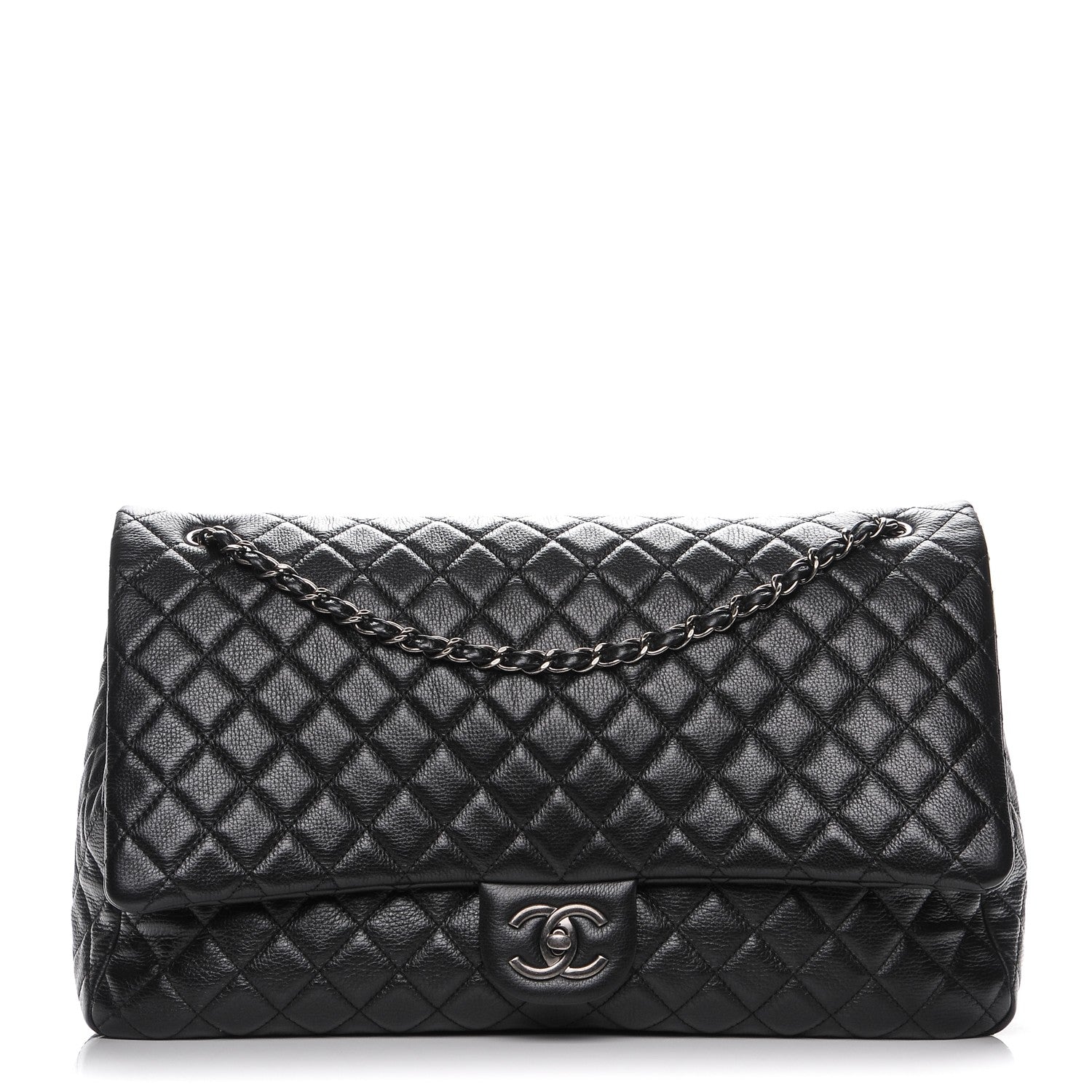 Chanel Calfskin Quilted XXL Travel Flap Bag Black 1 of 7