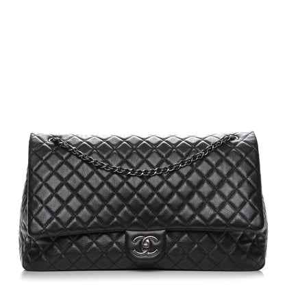 Chanel Calfskin Quilted XXL Travel Flap Bag Black 1 of 7