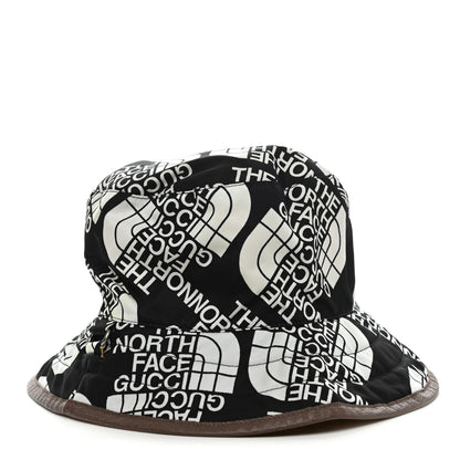 Gucci X THE NORTH FACE Nylon Reversible Self-Tie Bucket Hat M Black Yellow 1 of 9