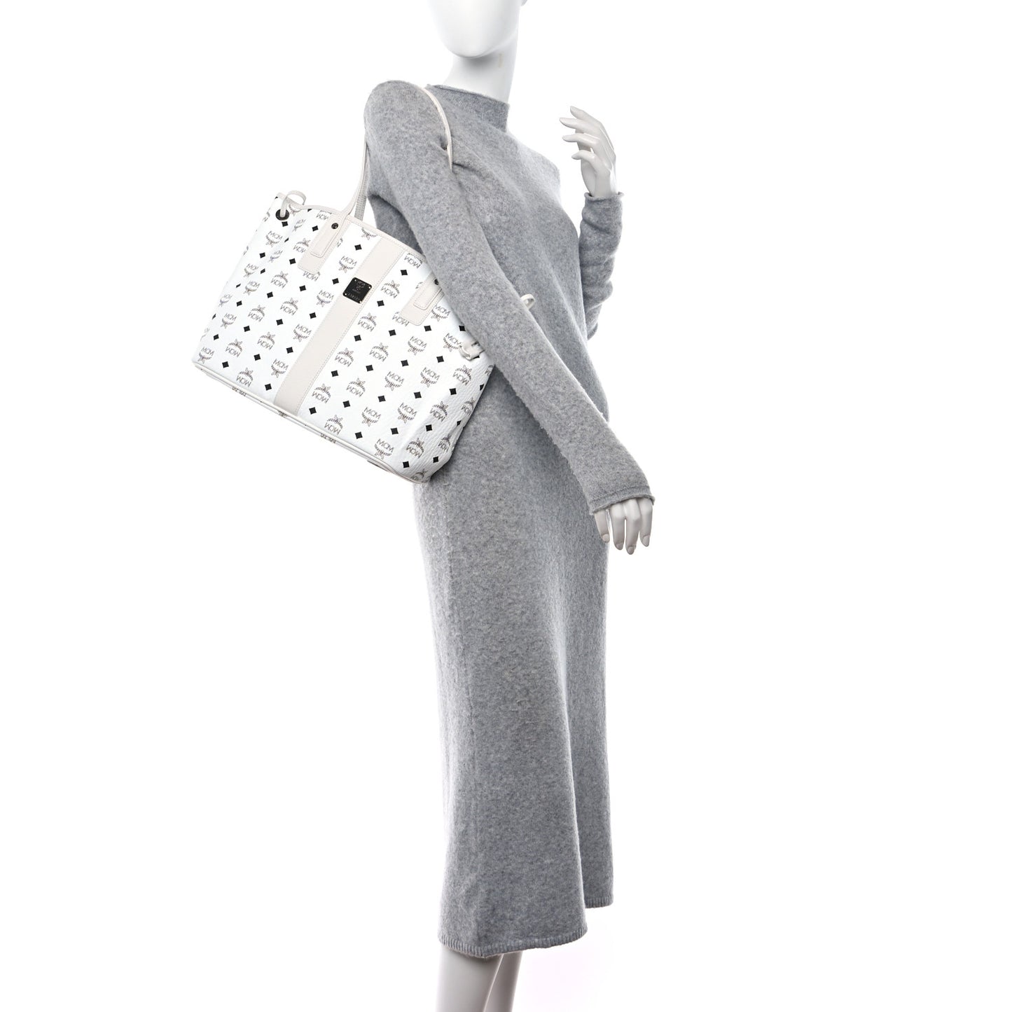 Visetos Medium Liz Reversible Shopper Tote White