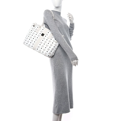 MCM Visetos Medium Liz Reversible Shopper Tote White 2 of 17