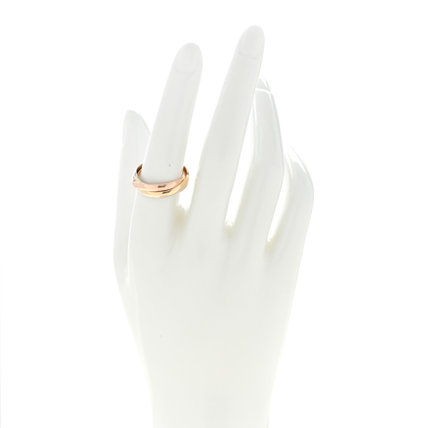 Cartier 18K Pink Yellow White Gold Classic Trinity Ring 56 7.5 2 of 5