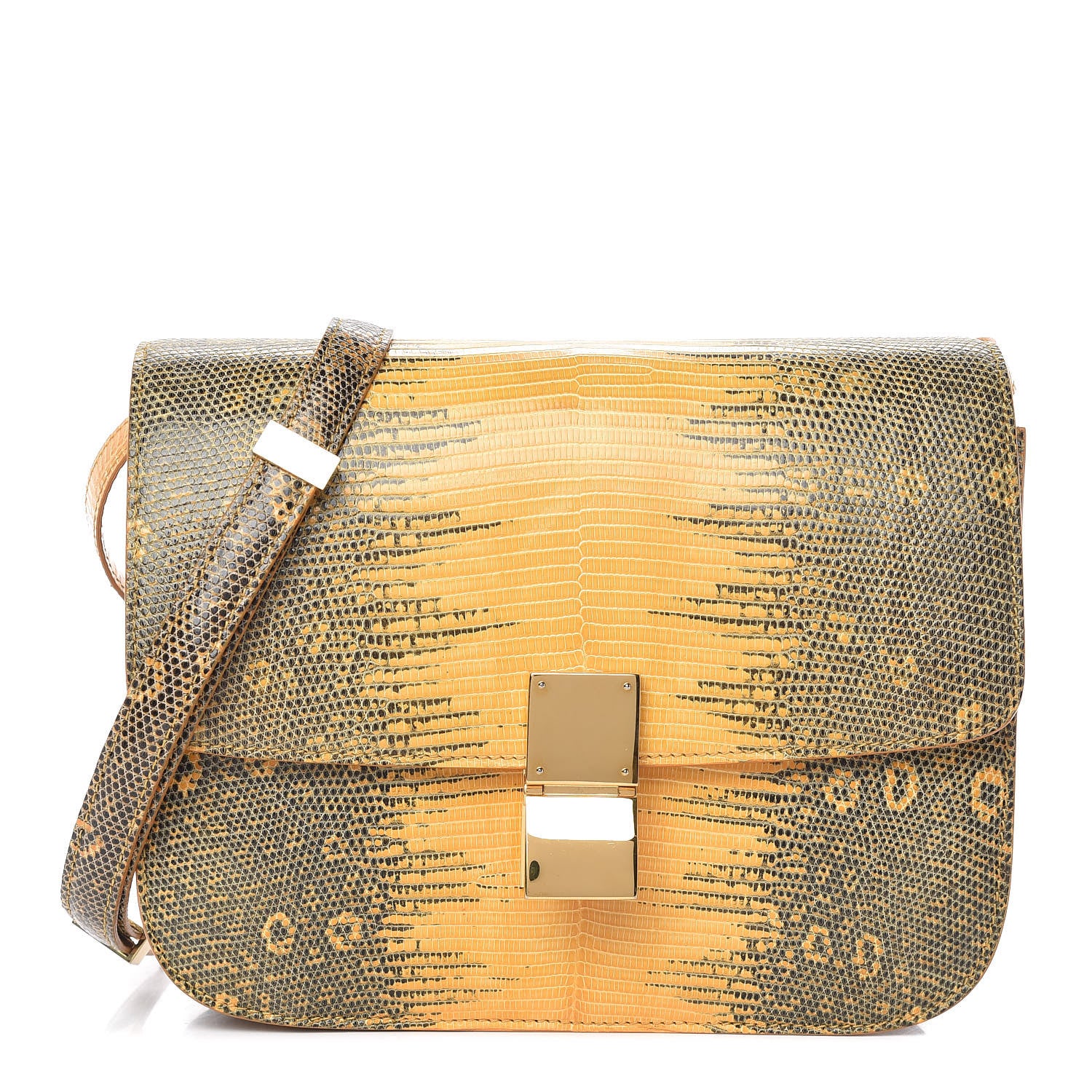 Celine Lizard Medium Classic Box Flap Bag Amber 1 of 11