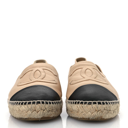 Chanel Lambskin CC Espadrilles 38 Beige Black 3 of 16