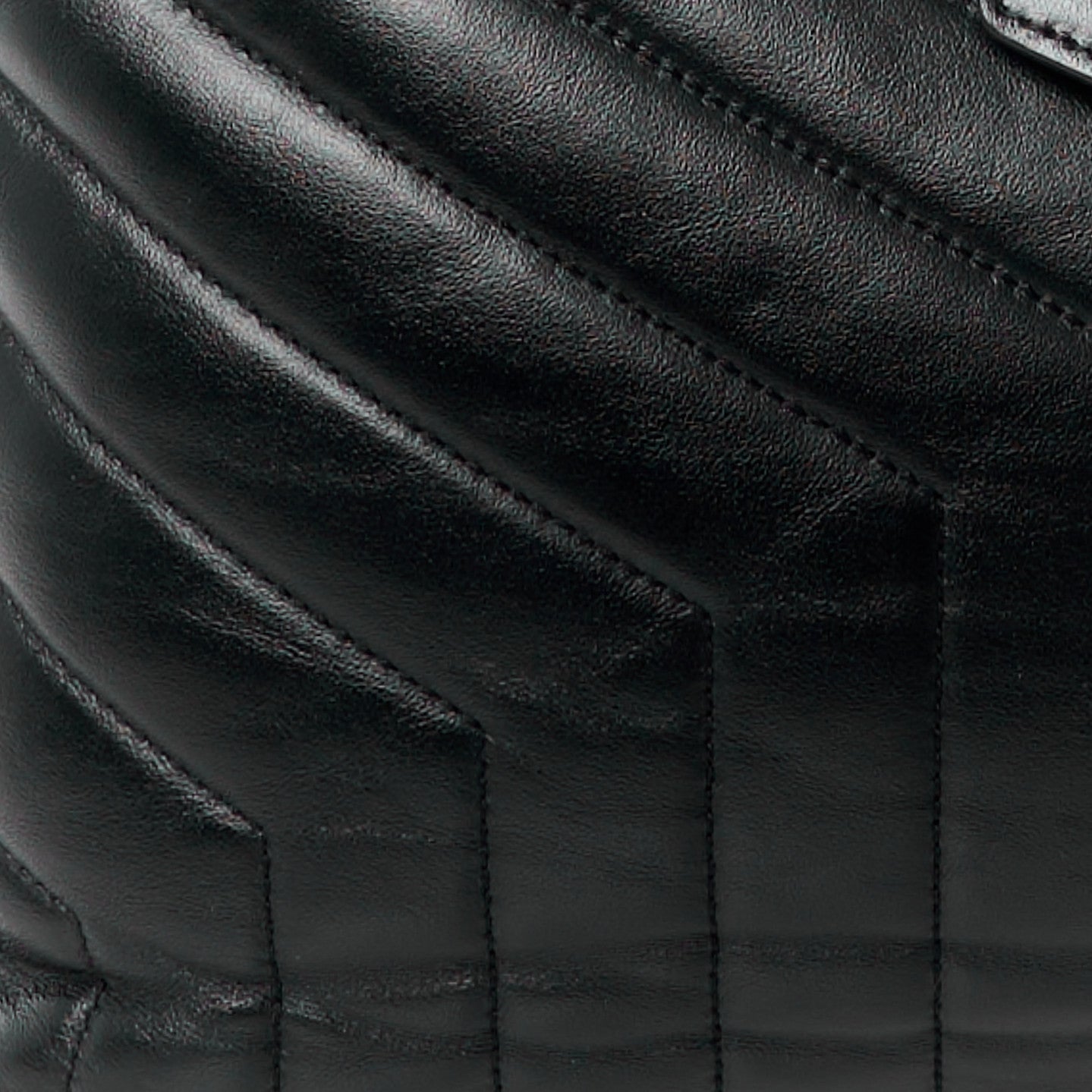 Calfskin Y Quilted Monogram Large Loulou Shopper Black