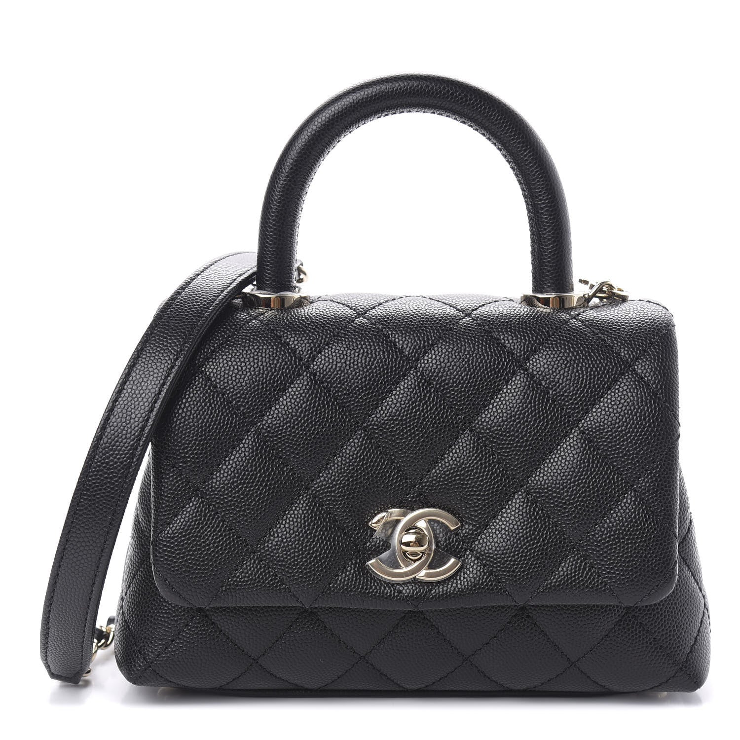 Chanel Caviar Quilted Extra Mini Coco Handle Flap Black 1 of 12